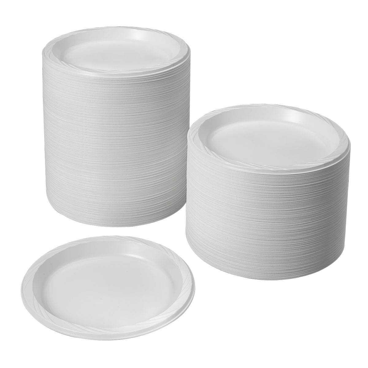 WA06584(A)-White 9 in. Plastic Disposable Plates