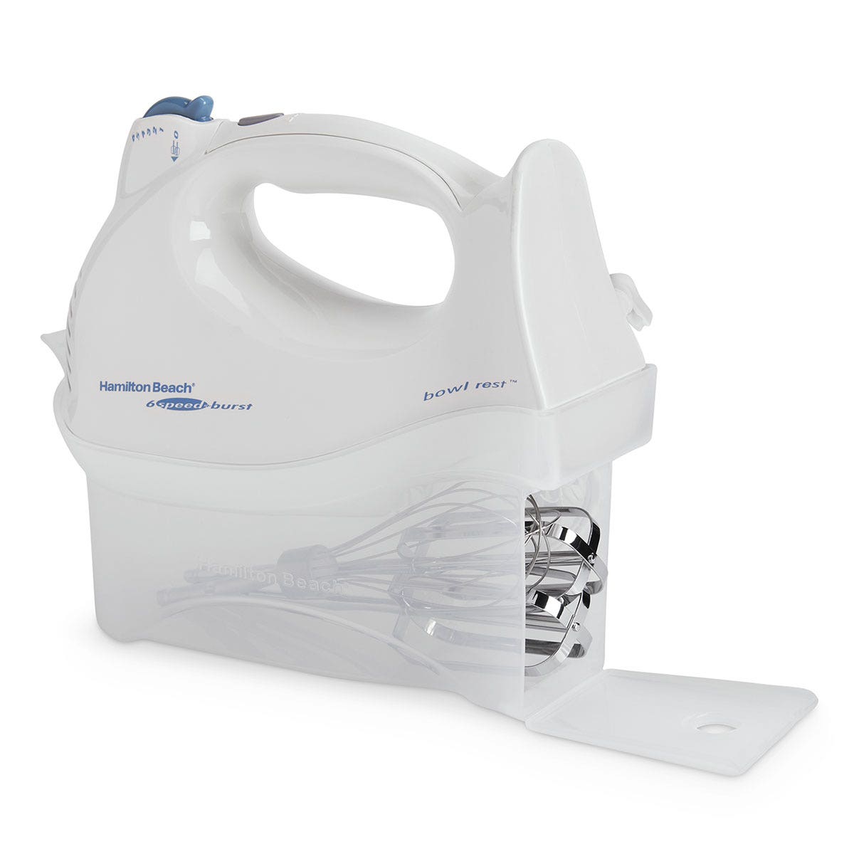 WA20588-Hamilton Beach® 6-Speed Hand Mixer with Snap-On Case - White