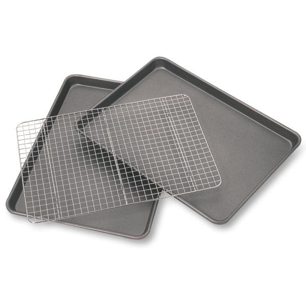 WA24468-Chicago™ Metallic Commercial™ II Bakeware - Three-Piece Cookie/Jelly Roll Set