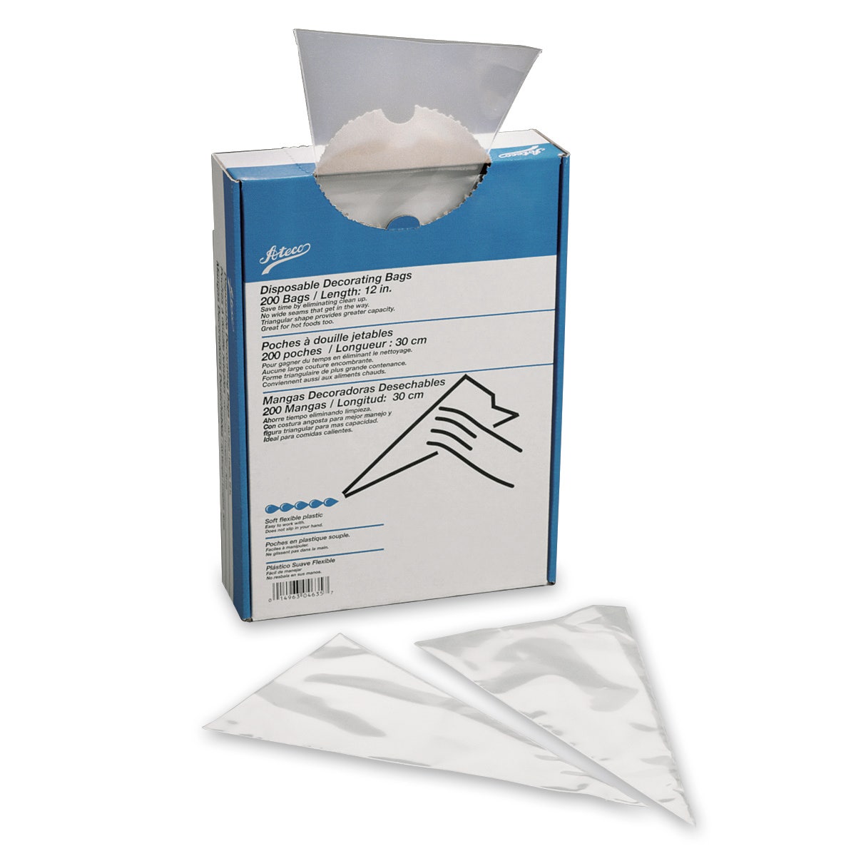 WA26806-Disposable Icing Bags - 12 in. L, Dispenser Box of 200