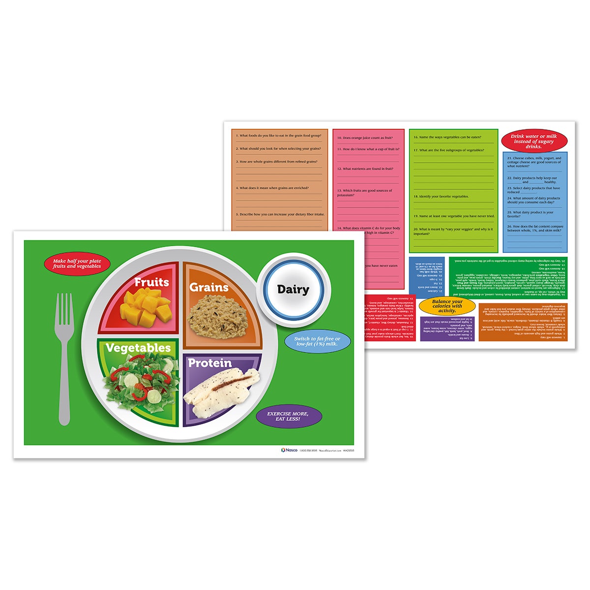 WA29394-Nasco MyPlate TearPad™/Place Mats - 17 in. x 11 in. - 50 Sheets