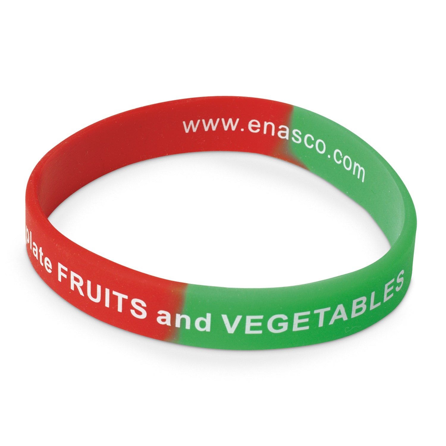 WA29646-Nasco Silicone Wristband - Fruits and Veggies - 8 in. x 1/2 in.