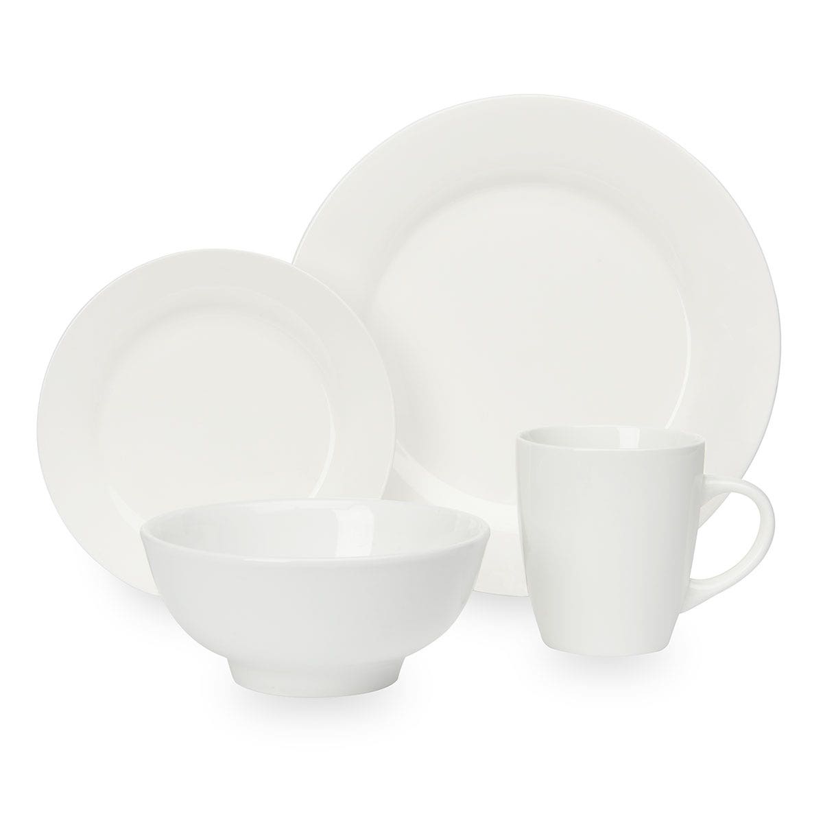 WA33005-Basic White 16-Piece Dinnerware Set
