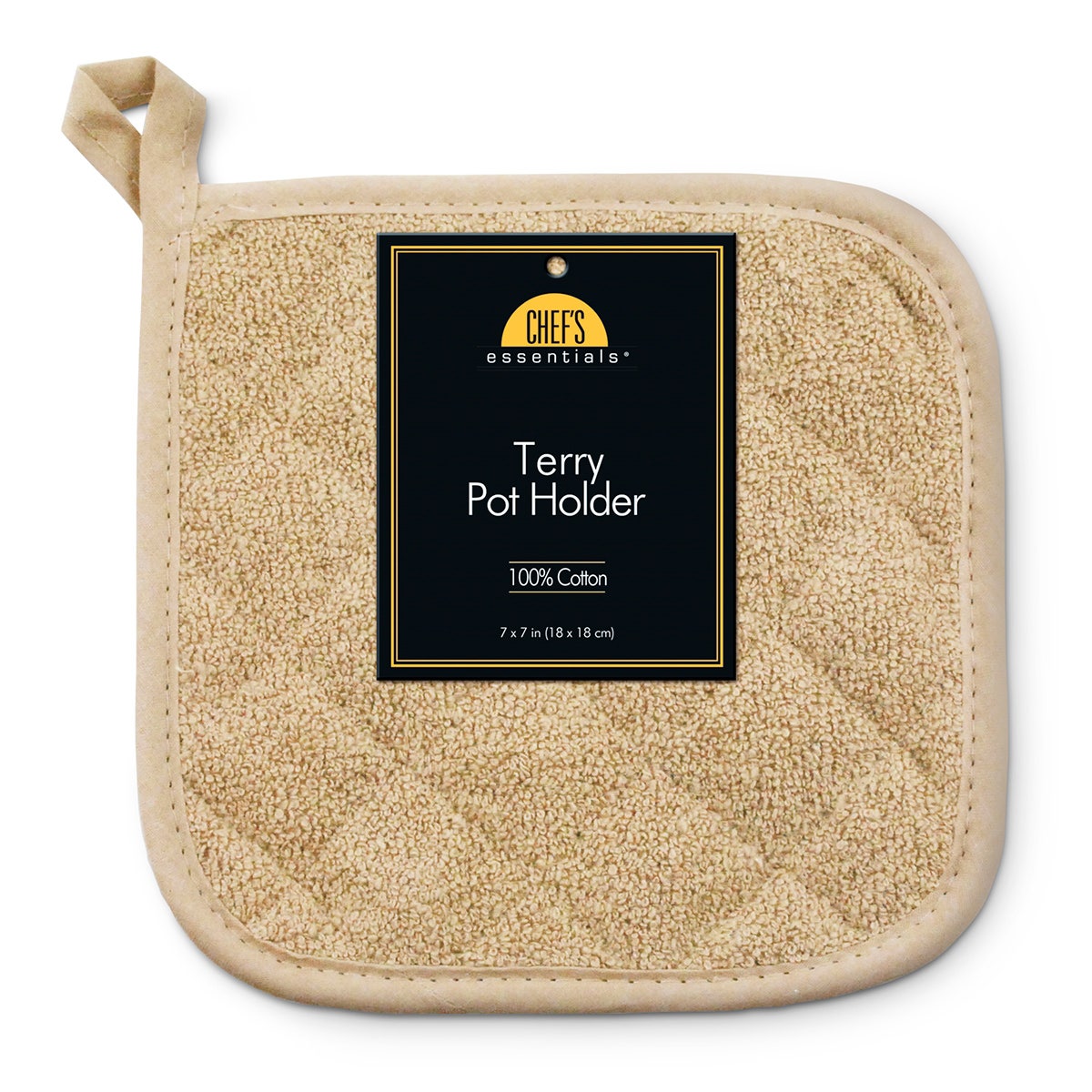 WA34417-Terry Potholders - Pkg. of 6 - Tan