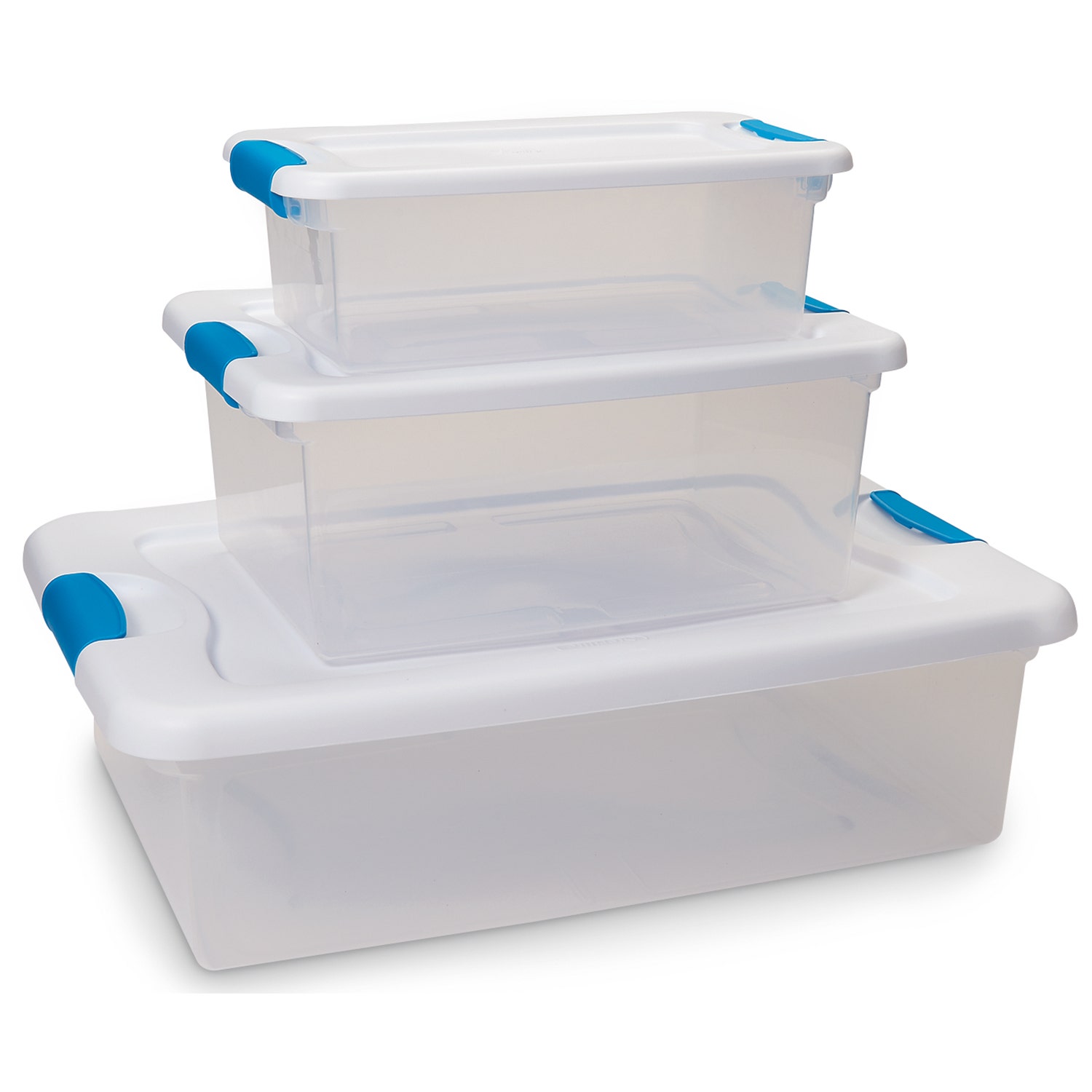 WA34457-Latch Box Clear Storage Containers - Set of 3
