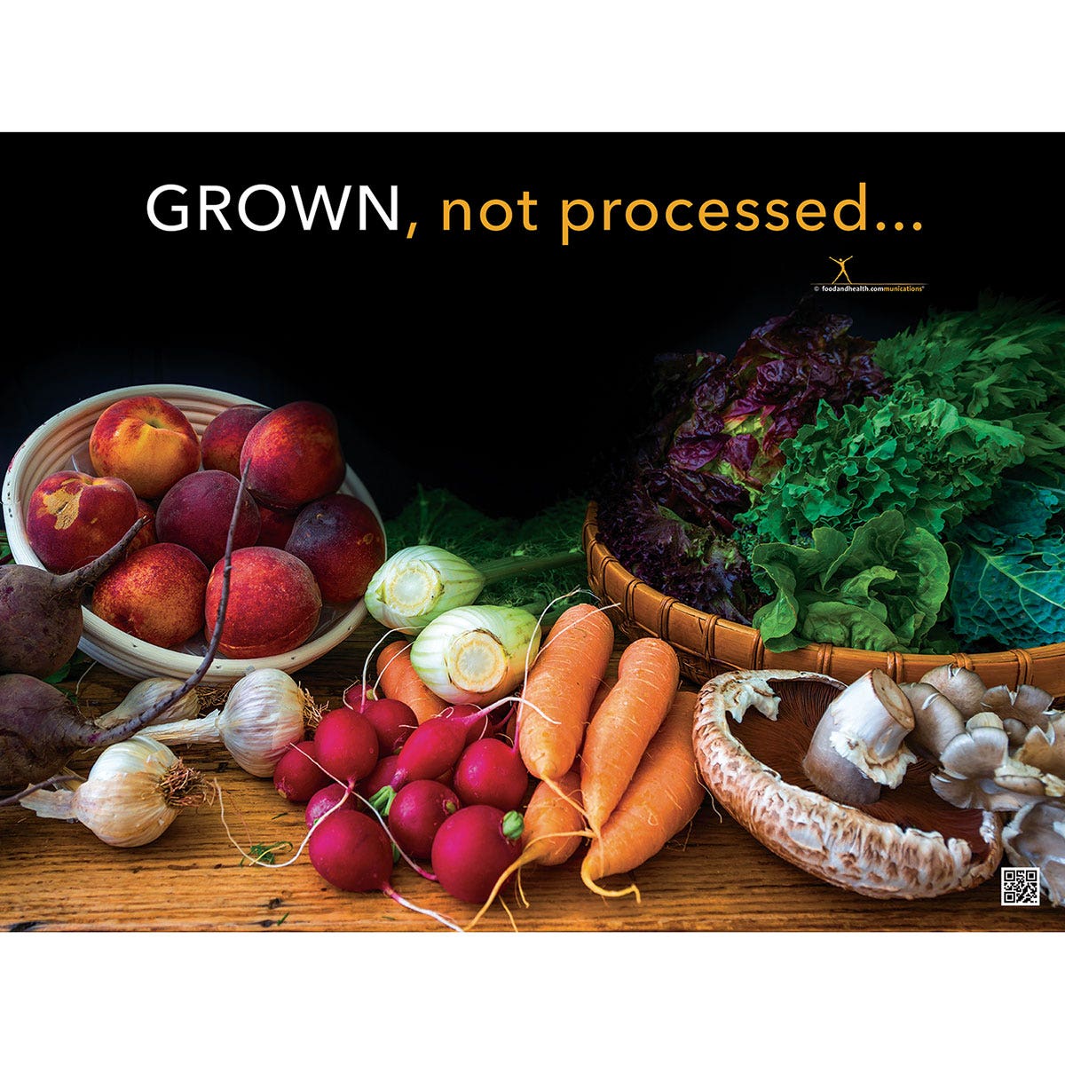 WA34518-Think About Your Foods Poster - 18 in. x 24 in. - Grown Not Processed