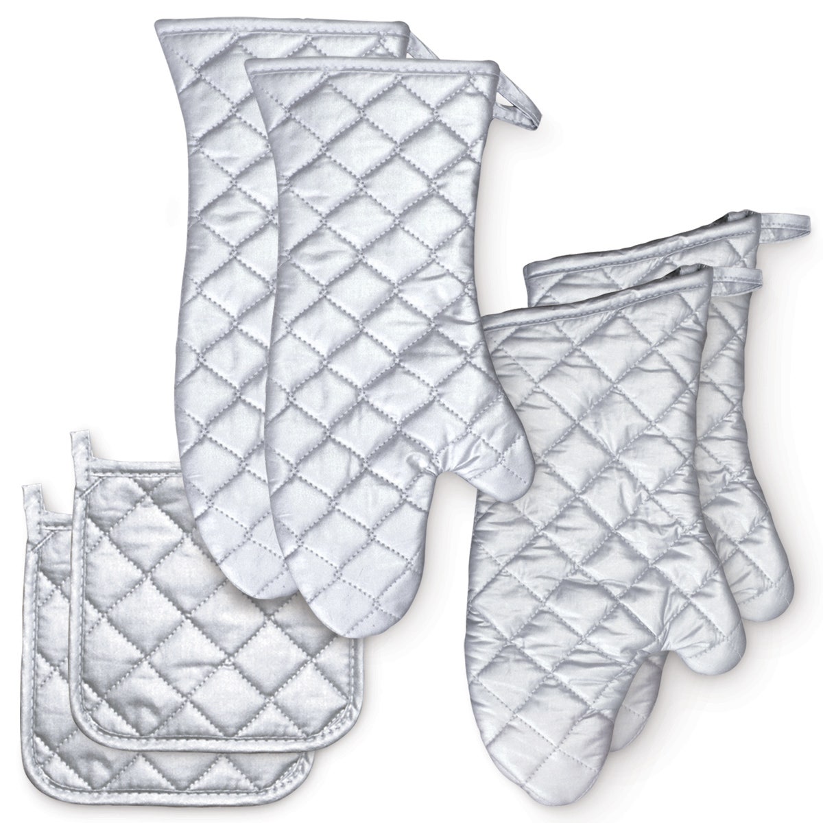 WA34675-Silicone Oven/Freezer Mitts and Potholders Set of 6