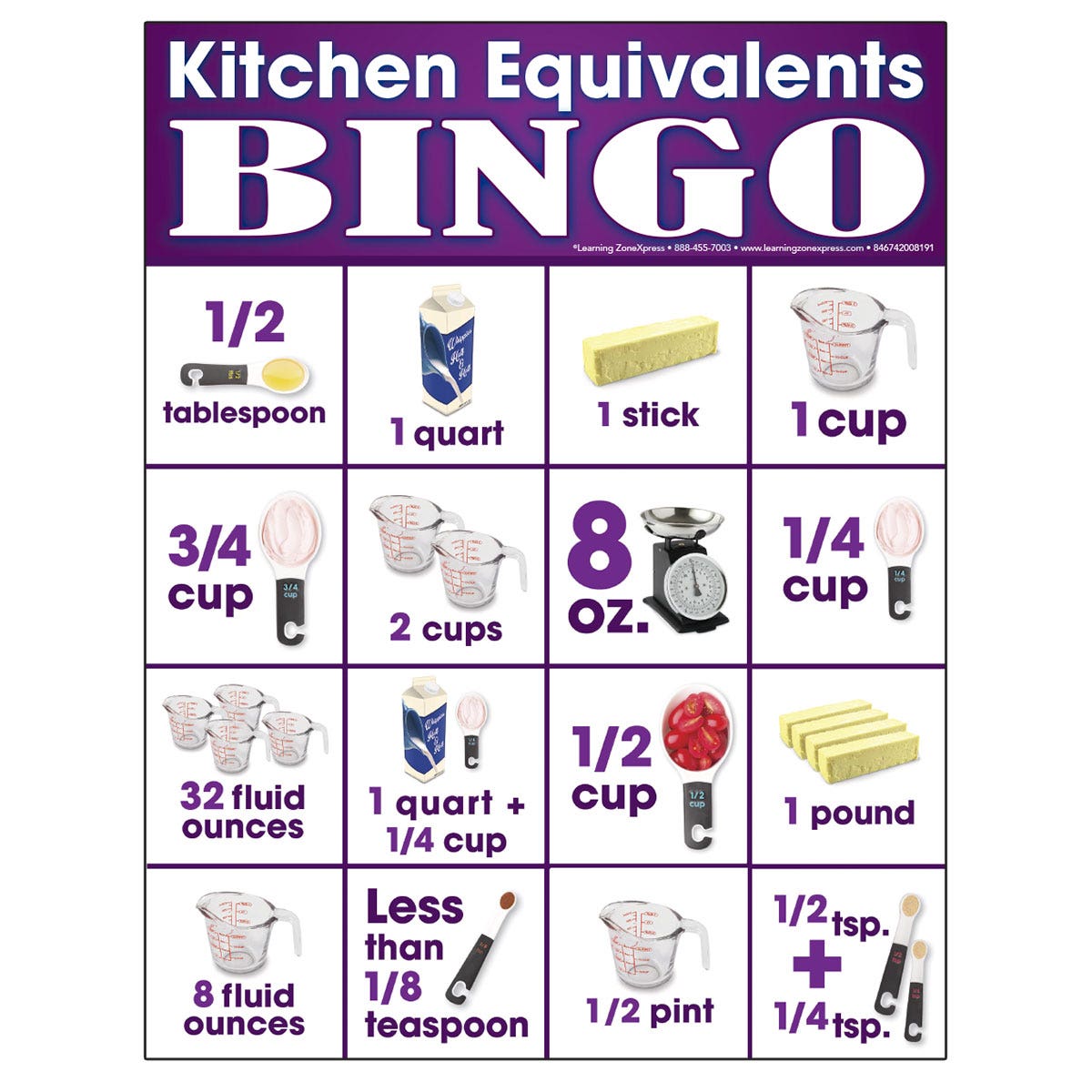 WA34704-Kitchen Equivalents Bingo