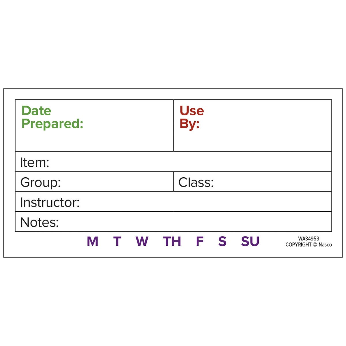 WA34954-Nasco Food Date Labels - Pkg. of 1,000