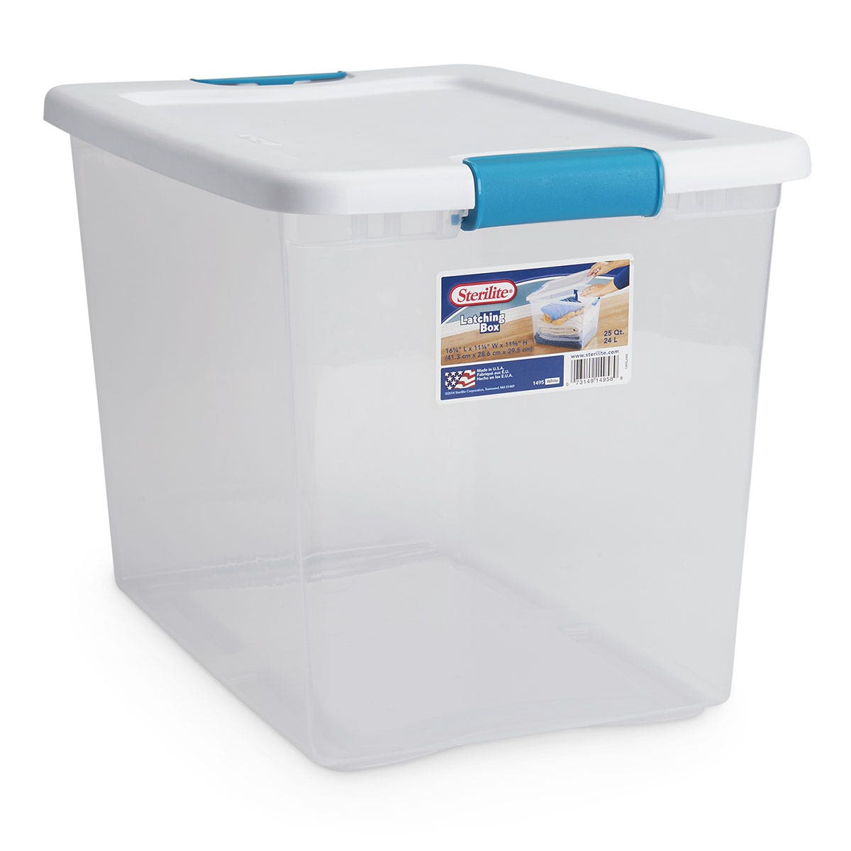 WA35585-Sterilite® Latch Box Clear Storage Container - 25 Quart