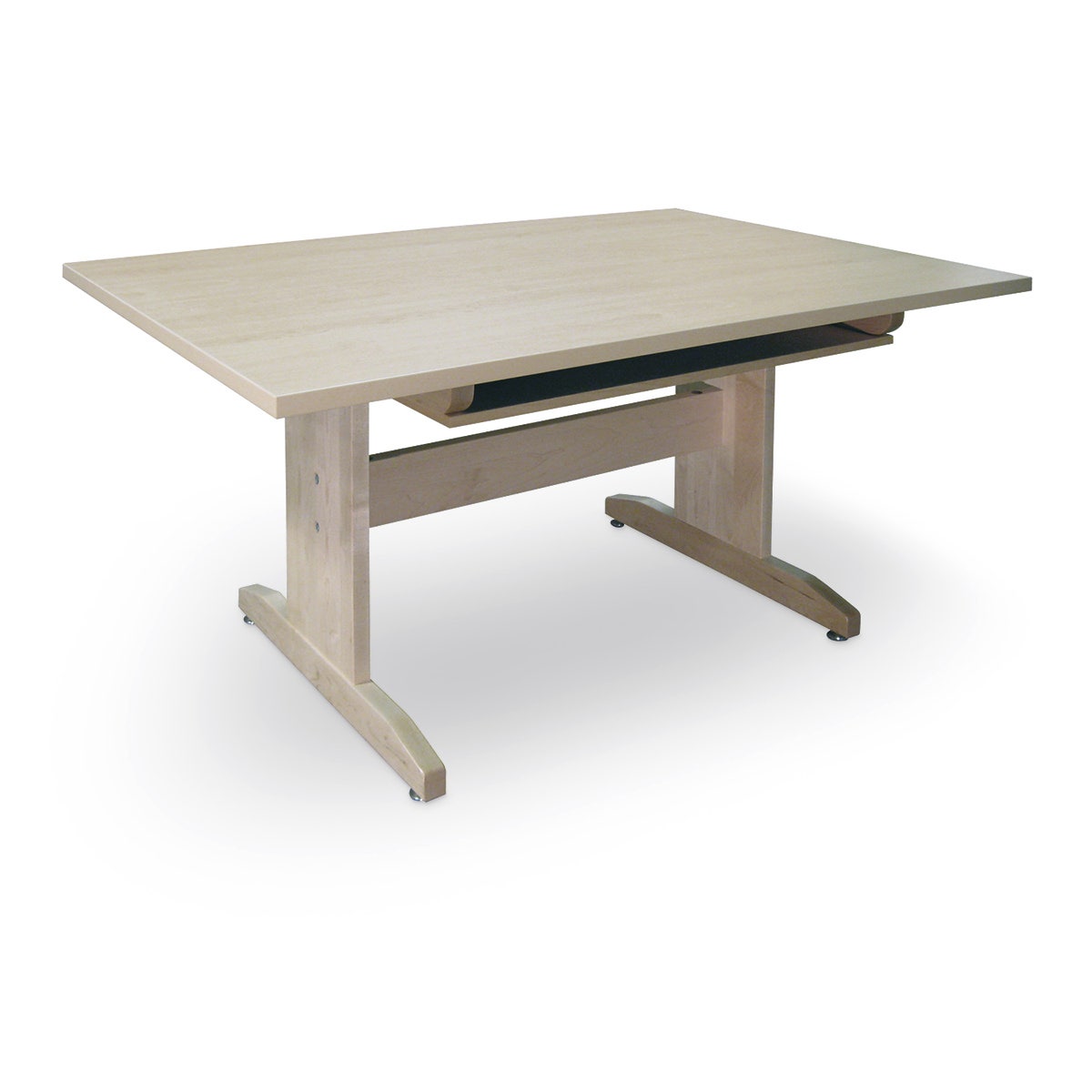 Z06042-Hann, Straight-Leg Laminate Art Table with Supply Shelf - 60 in. W x 42 in. D x 29.75 in. H