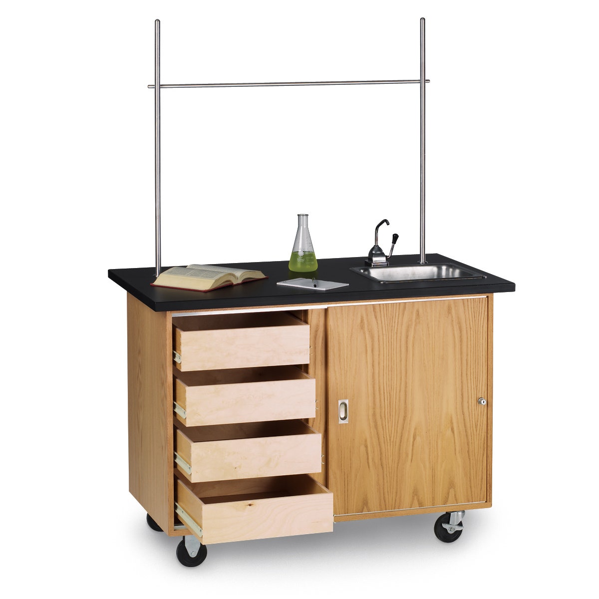 Z10245-Mobile Demonstration Table with Drawers - 48 in. xNo 28 in. x 36 in.
