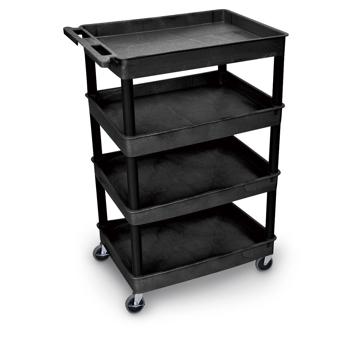 X0000Z16051-Luxor 4-Tub Shelf Utility Cart - Black