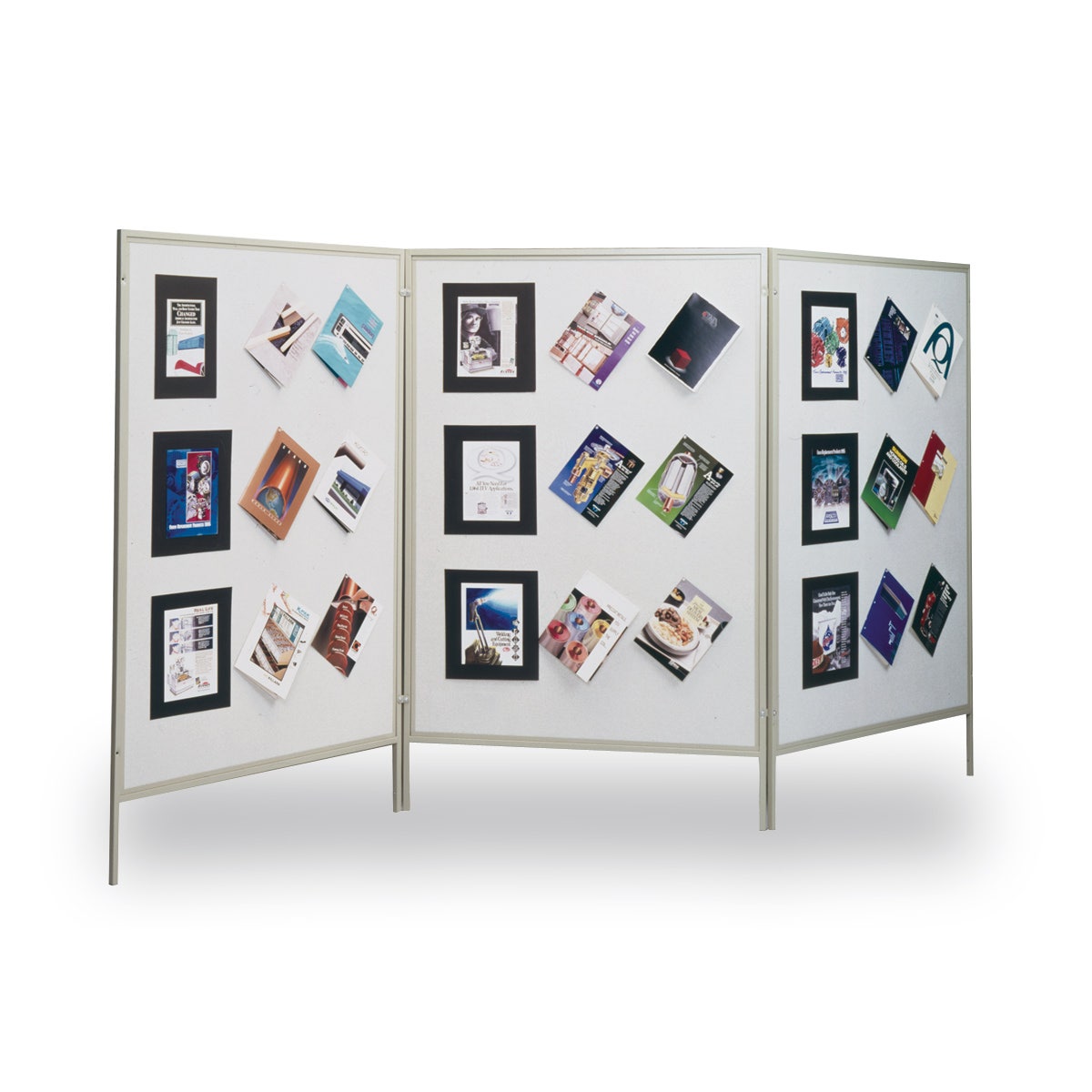 Z16067(A)-The Miller Group Multiplex® Display and Exhibit System - Silver Fabric-Covered Panels