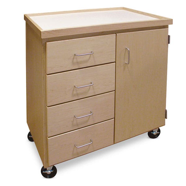 Z40941-Hann, Mobile Art Storage Cart - 36 in. W x 24 in. D x 37.25 in. H