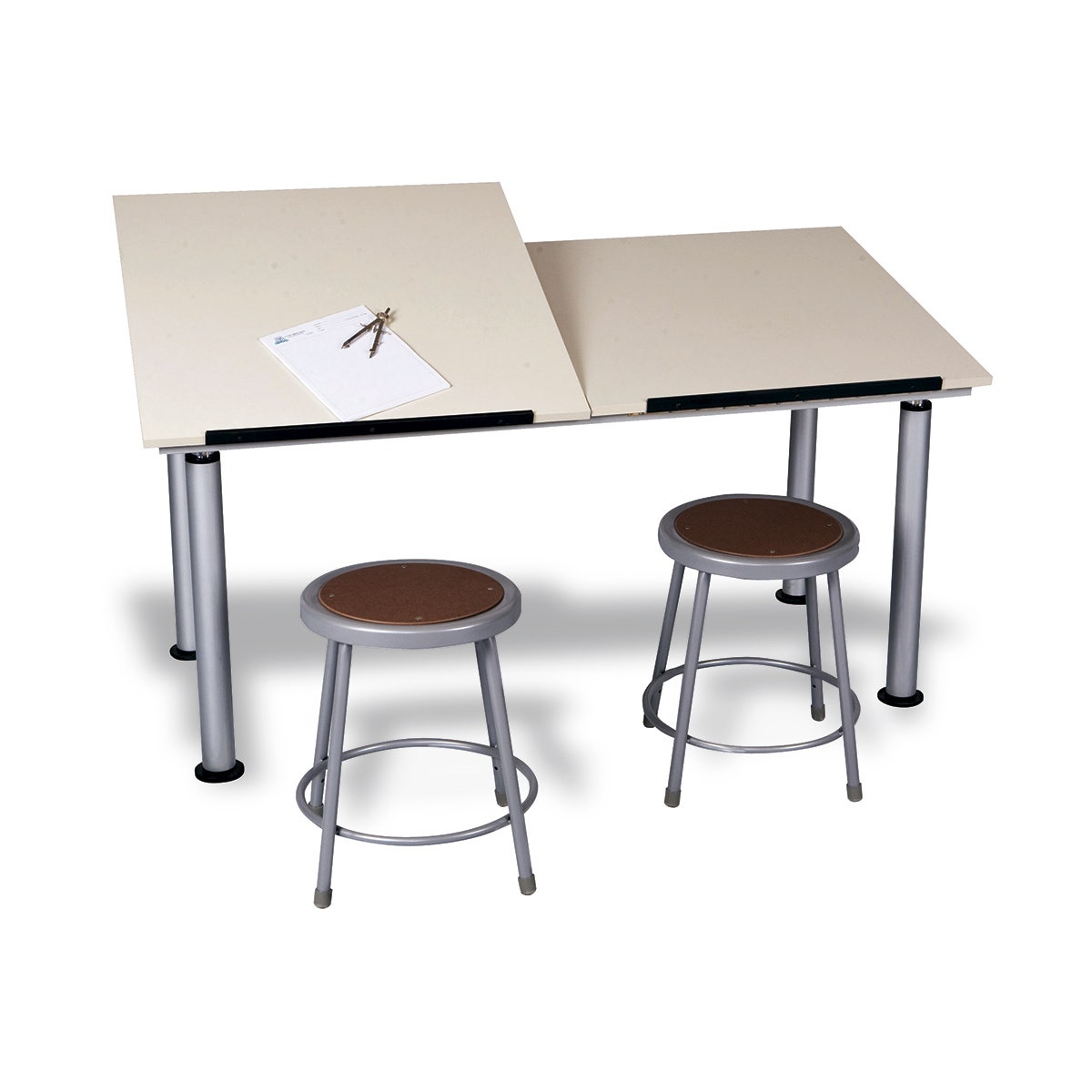 Z42167-Shain ADA Adjustable Height Art/Drafting/Graphics Table - 30 in. x 60 in. - Two 30 in. x 30 in. Adjustable Tops
