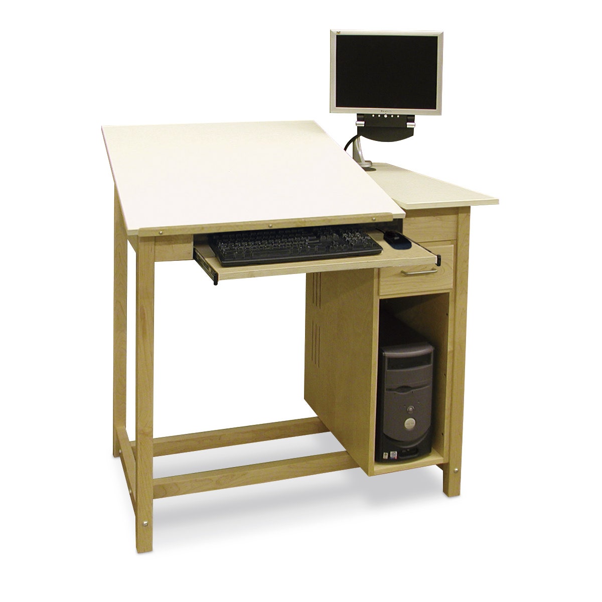 Z47367-Hann, Drafting Table with Storage and Open CPU Cubby - 42 in. W x 30 in. D x 39 in. H