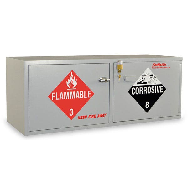 Z50261-SciMatCo Combination Acid/Flammables Modular Stacking Cabinet - 10 x 1 Gallon Capacity - Self-Closing Door