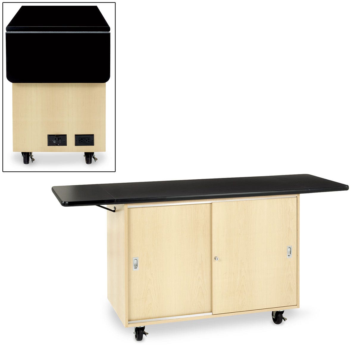 Z50293-Mobile Demo Table - 72 in. W x 24 in. D - 500 lb. Capacity