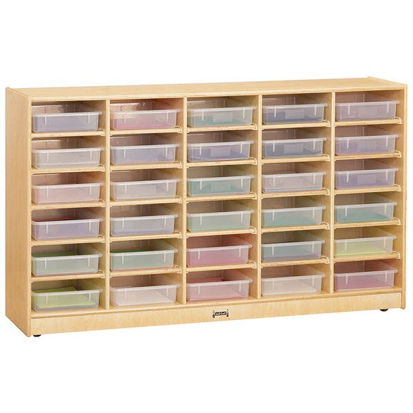 Z50491-Jonti-Craft® 30 Paper-Tray Mobile Storage with Clear Trays - 60 in. W x 15 in. D x 35-1/2 in. H