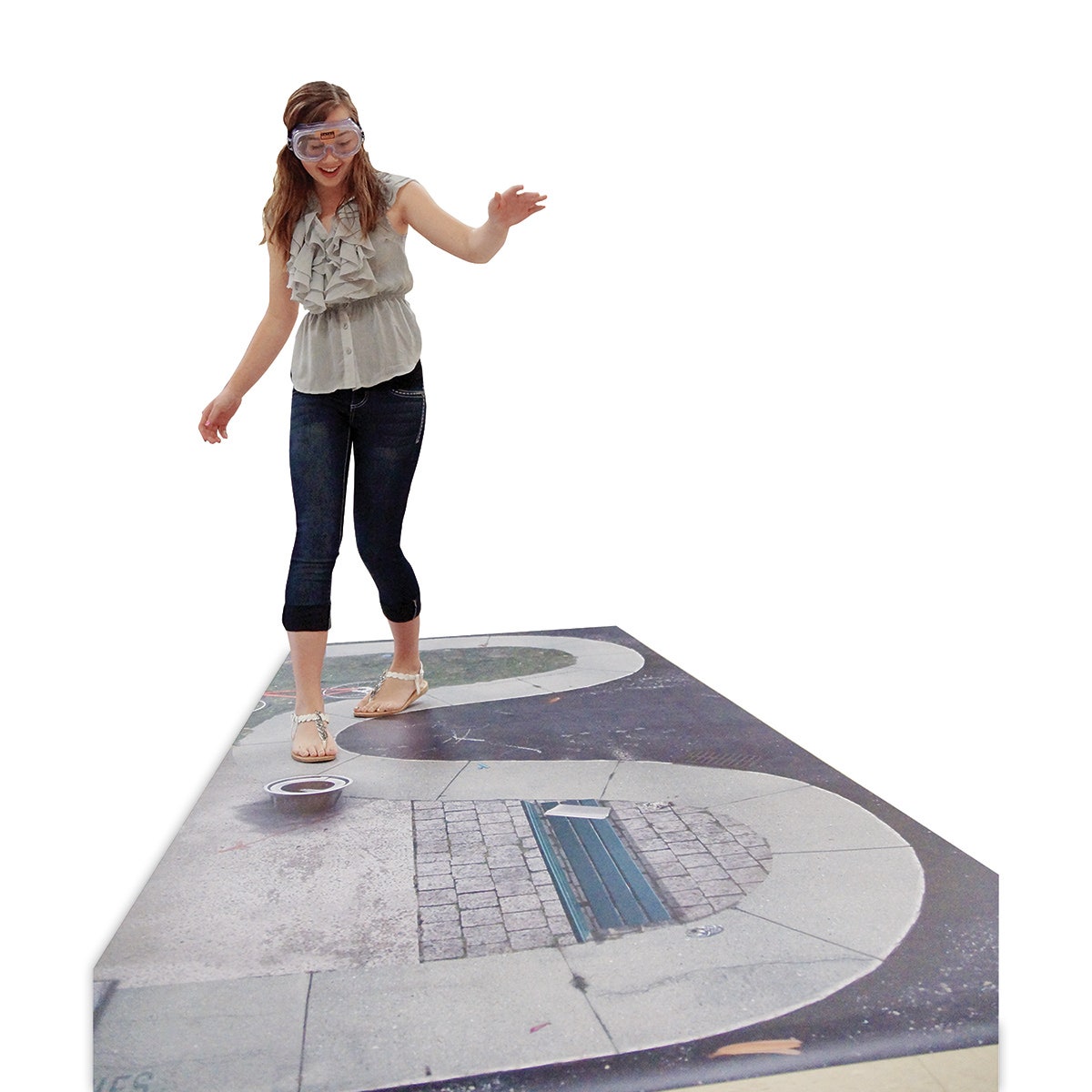 Z51577-DIES® (Danger In Every Step) Alcohol Impairment Winding Sidewalk Mat - 4 ft. x 10 ft.