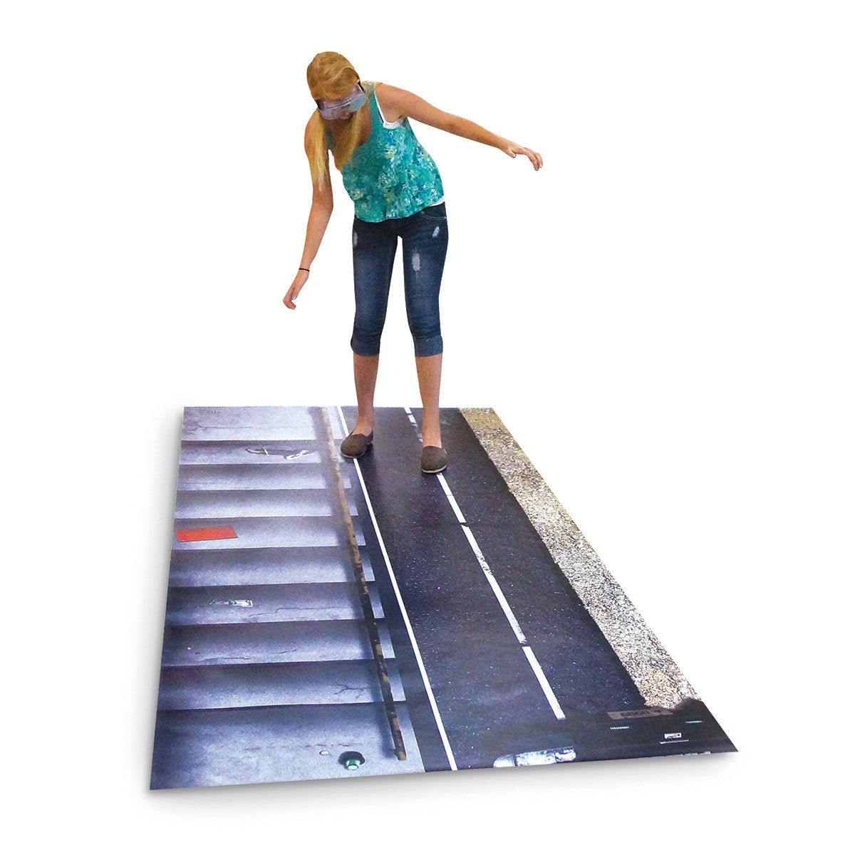 Z51578-DIES® (Danger In Every Step) Alcohol Impairment Roadside Sobriety Test and Stairs Challenge Mat - 4 ft. x 10 ft.
