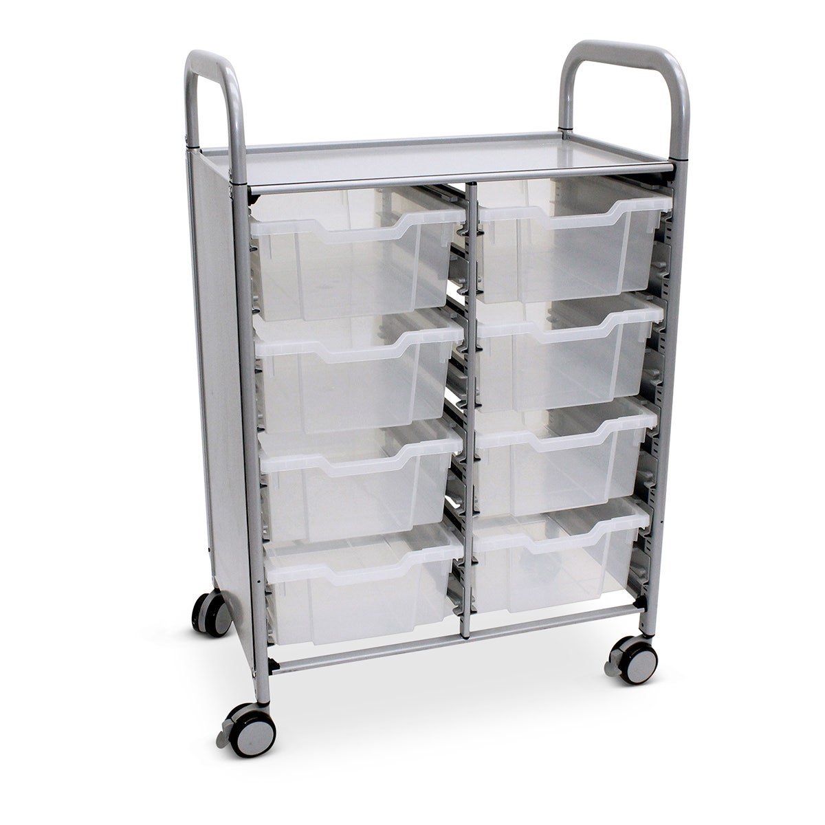 X0000Z51758-A-Gratnells Callero Plus Double Carts - With 8 Deep Trays