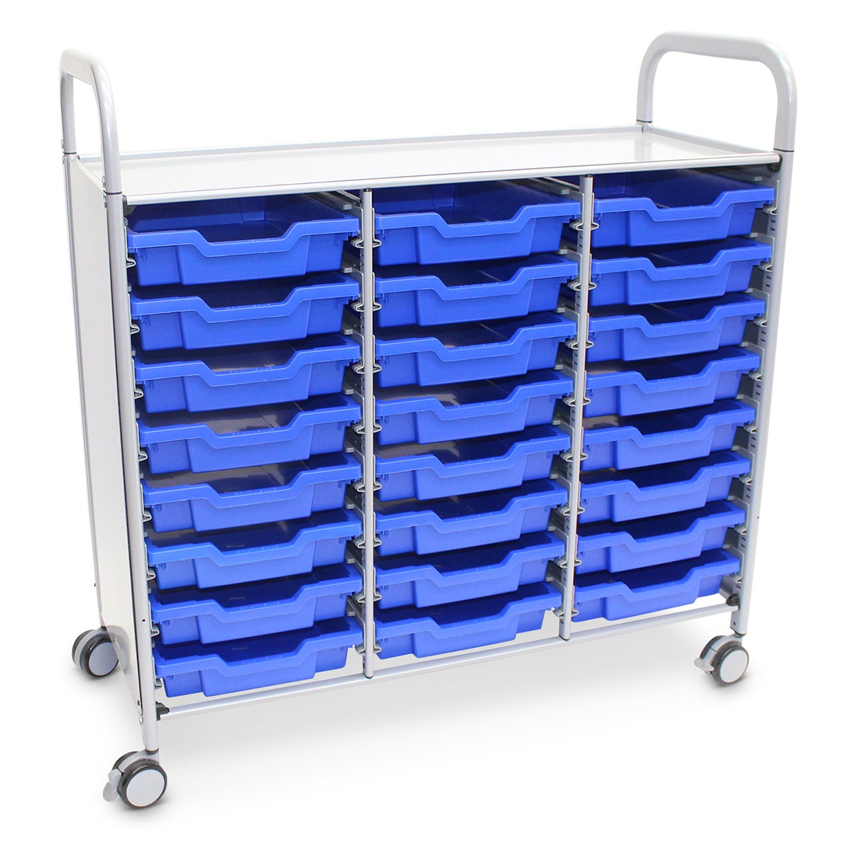 X0000Z51761-A-Gratnells Callero Plus Treble Carts - With 24 Shallow Trays
