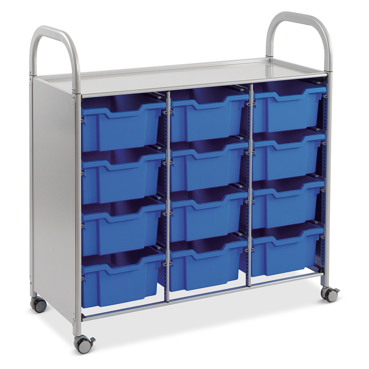 X0000Z51762-A-Gratnells Callero Plus Treble Carts - With 12 Deep Trays
