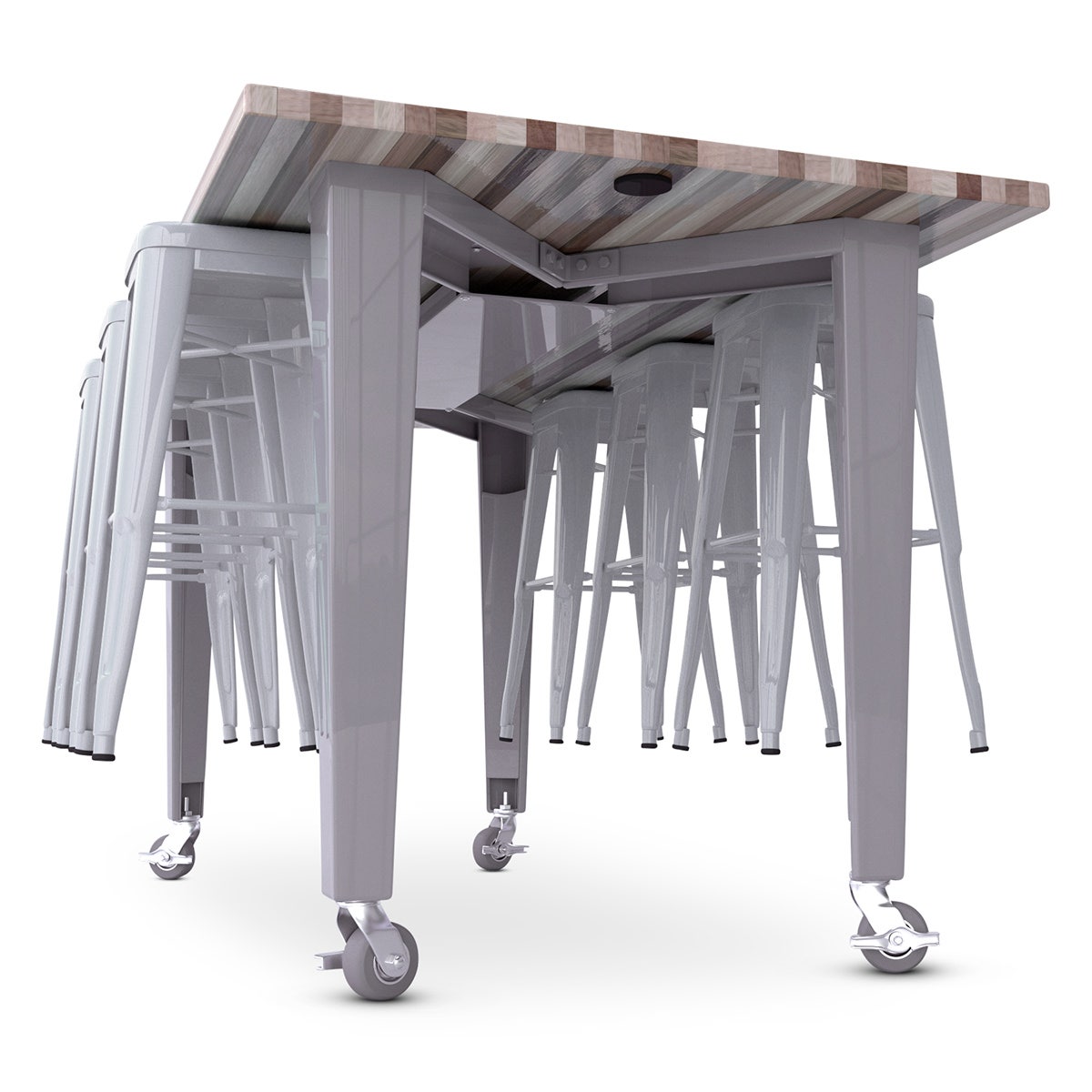 X0000Z52057-B-IDEA Island Makerspce Table - 34 in. High IDEA Island with 6 Stools