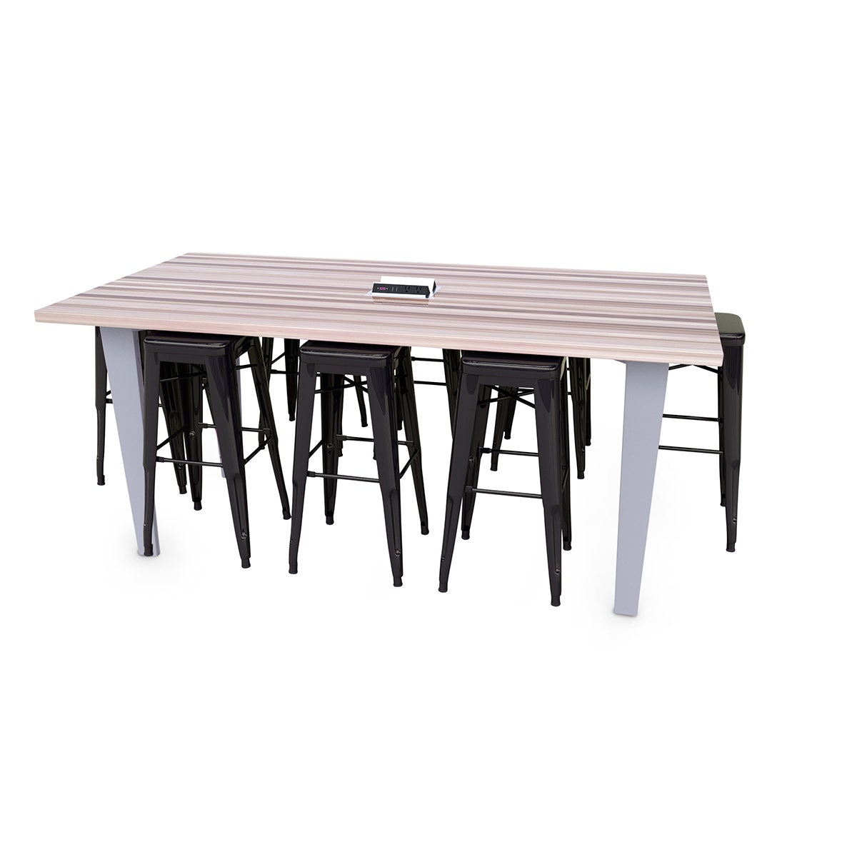 X0000Z52060-A-IDEA Island Makerspce Table - 42 in. High with 8 Stools